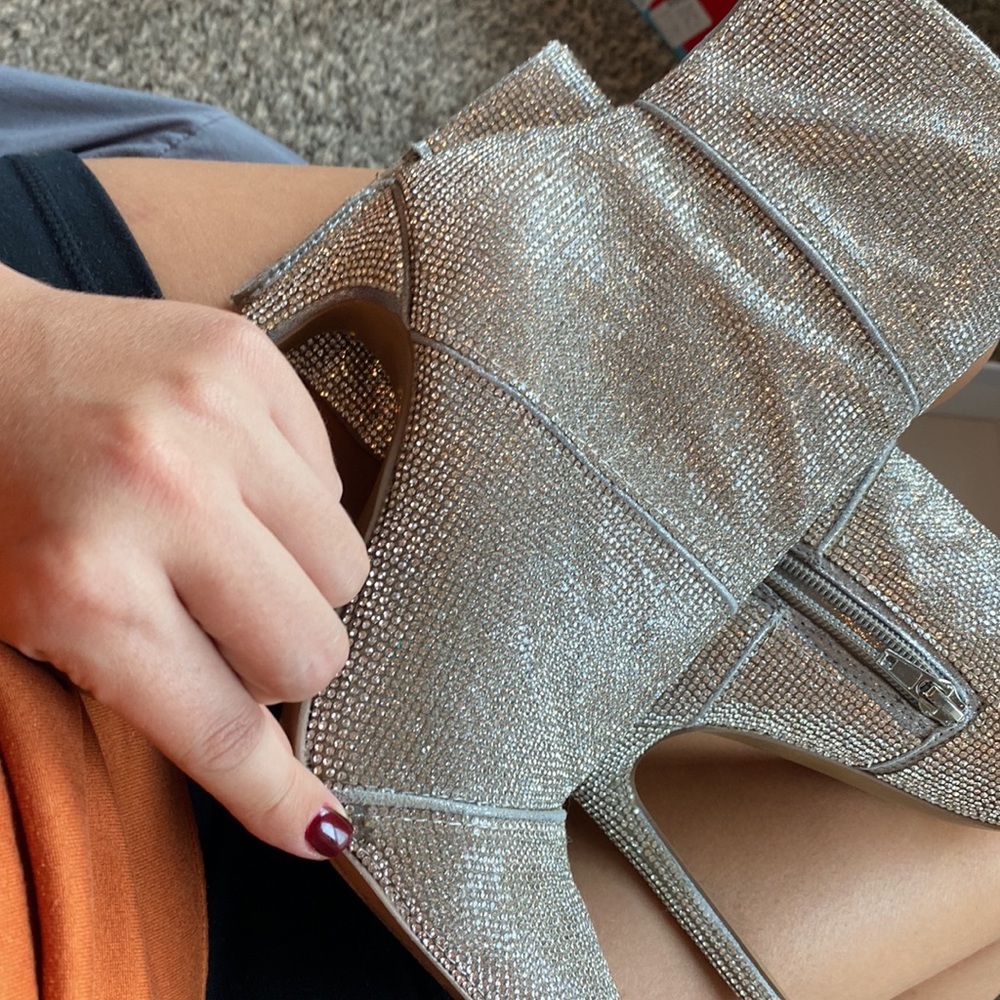 Winona Stiletto Rhinestone Ankle Boots - Picture 9 of 11